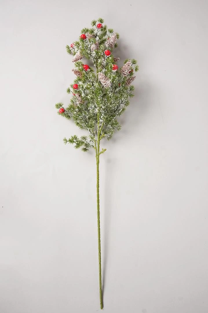 Christmas Leaves Bakuli Berries Stick
